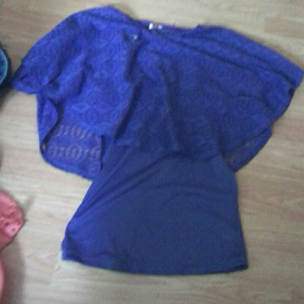 Purple Youth Tank top with mesh cover